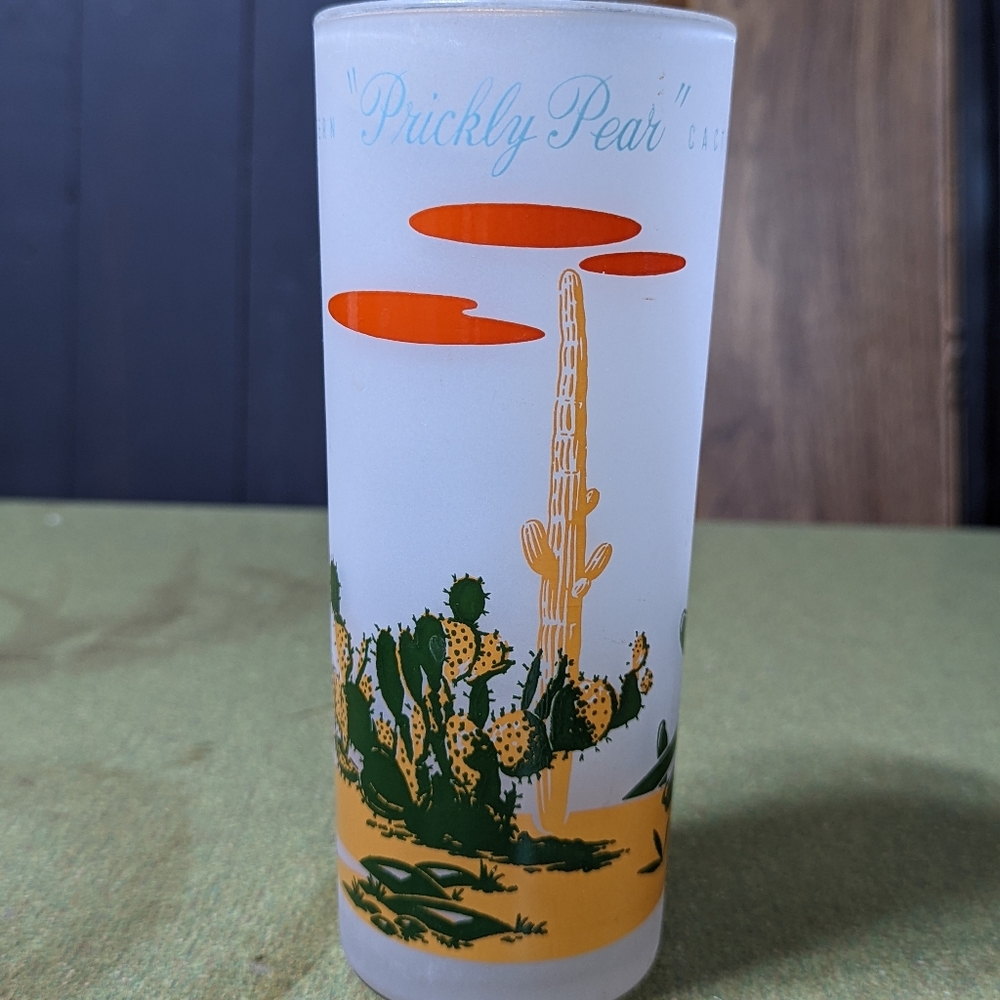 Western Prickly Pear Cactus Vintage Glass